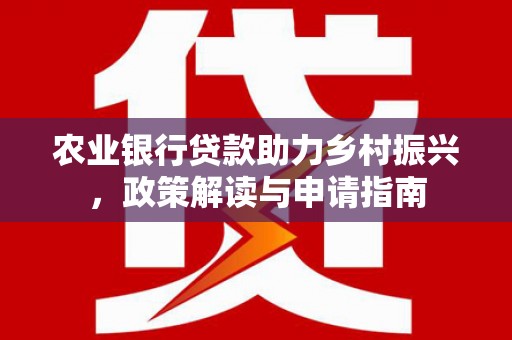 博望农业银行贷款助力乡村振兴，政策解读与申请指南