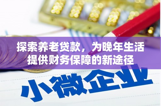 博望探索养老贷款，为晚年生活提供财务保障的新途径