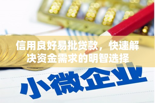 博望信用良好易批贷款，快速解决资金需求的明智选择