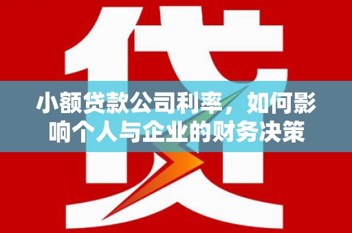 博望小额贷款公司利率，如何影响个人与企业的财务决策
