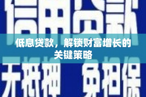 博望低息贷款，解锁财富增长的关键策略