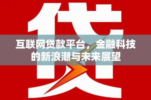 博望互联网贷款平台，金融科技的新浪潮与未来展望