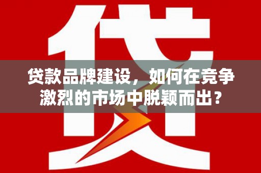 博望贷款品牌建设，如何在竞争激烈的市场中脱颖而出？