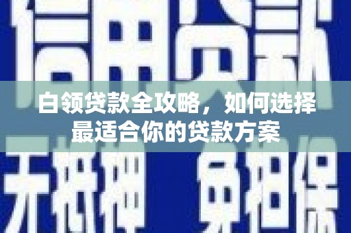 博望白领贷款全攻略，如何选择最适合你的贷款方案